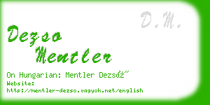 dezso mentler business card